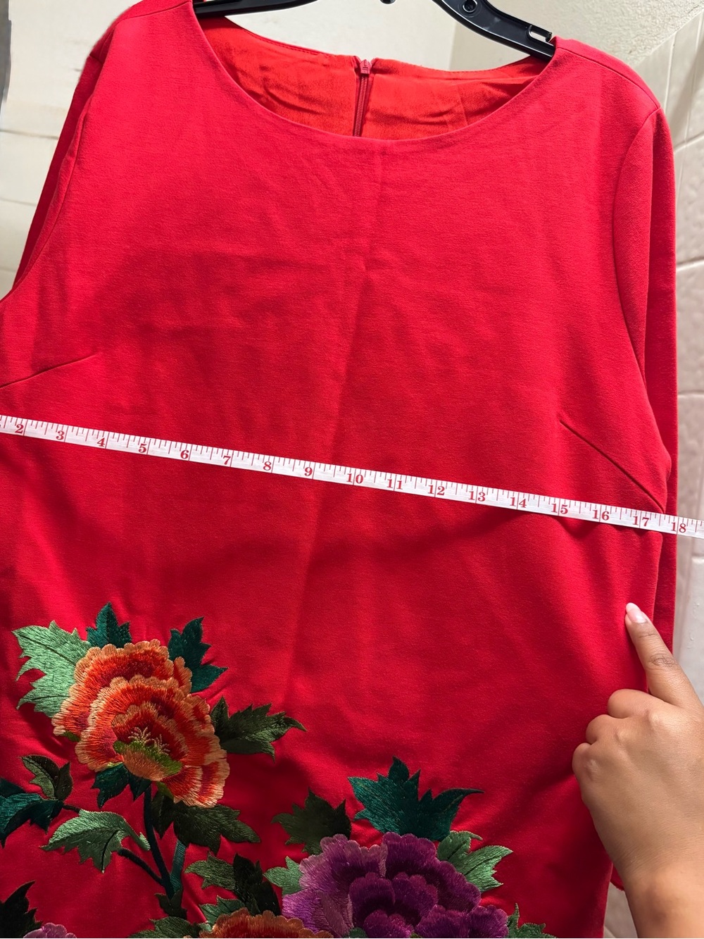 STYLEWE Red Dress with Multicolor Floral Embroidery - Picture 9 of 12